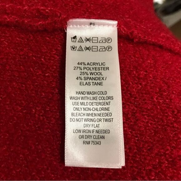 Adrienne Vittadini Red Wool Blend Sweater Size M - Picture 8 of 10